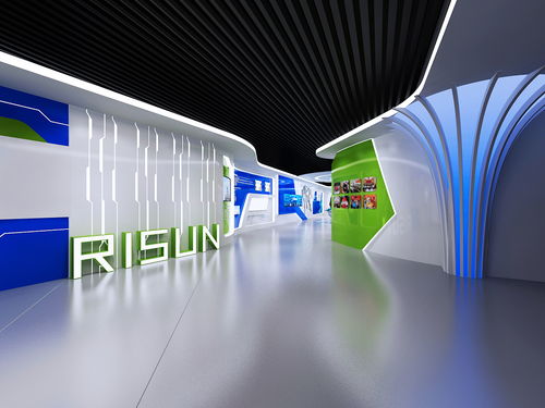 化工类企业展台科技感现代风 3d效果图设计